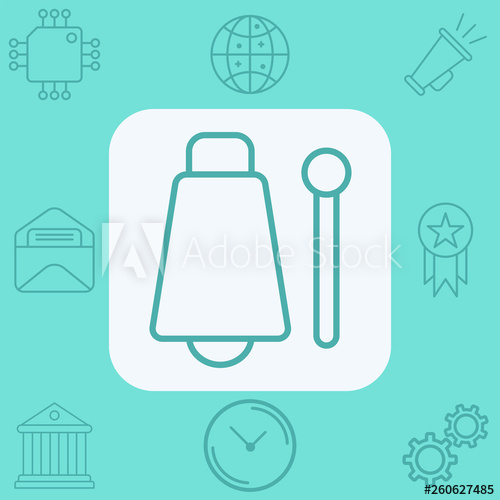 500x500 Cowbell Vector Icon Sign Symbol