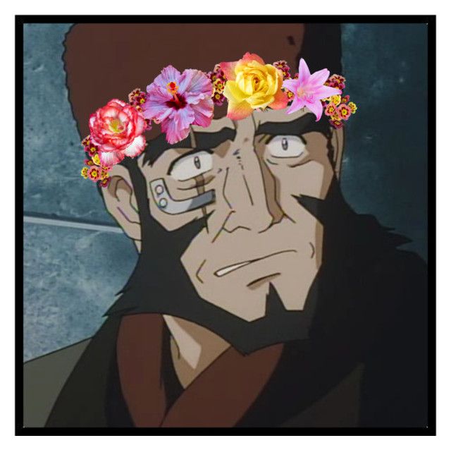 640x638 Cowboy Bebop Icon Jet Black Flower Crown Icons Anime Black