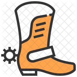 256x256 Cowboy Boots Icon Of Colored Outline Style