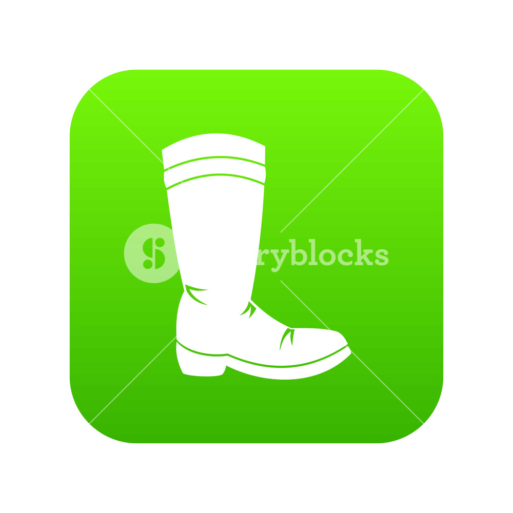 1000x1000 Cowboy Boot Icon Digital Green For Any Design Isolated On White