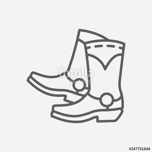 500x500 Cowboy Boots Icon Line Symbol Isolated Vector Illustration