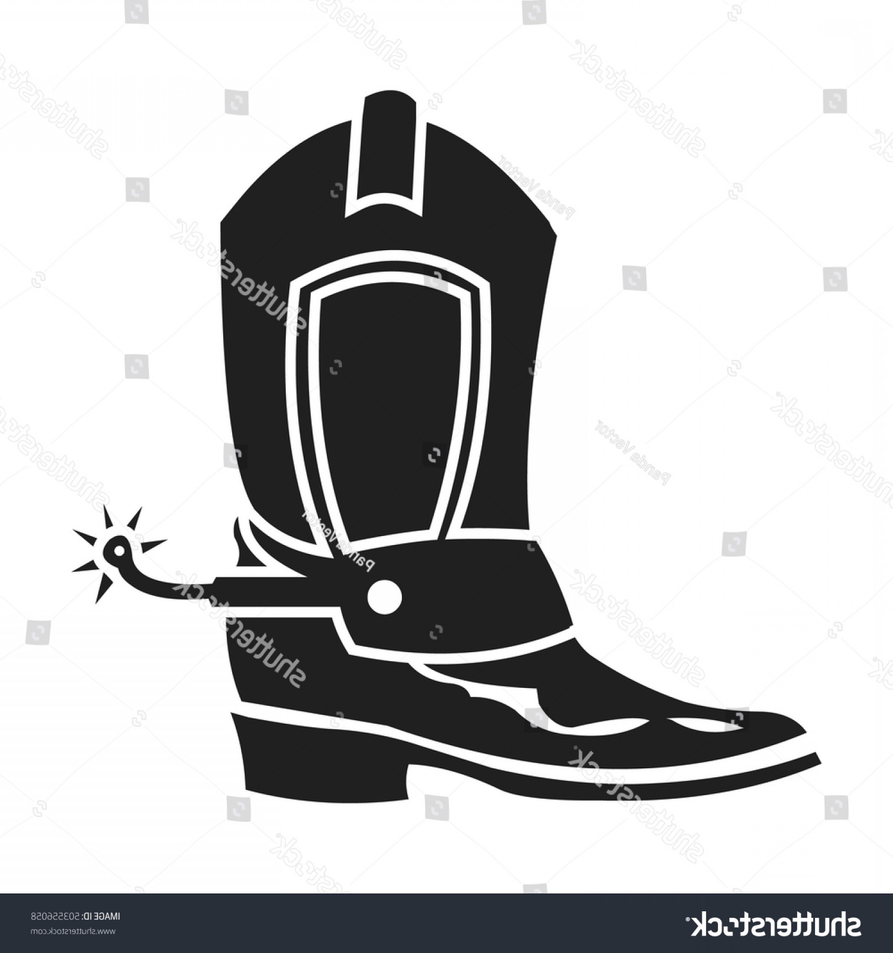 1800x1920 Lovely Cowboy Boot Icon Black Style Isolated Digibless