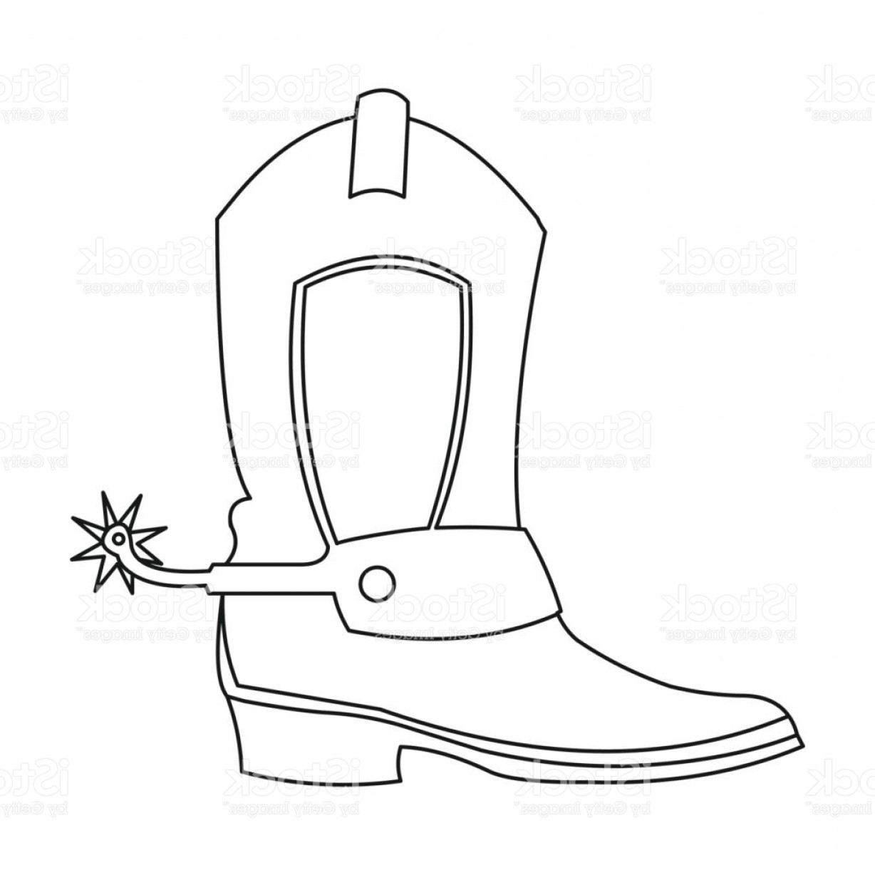 1228x1228 Cowboy Boot Icon Outline Singe Western Icon From The Wild West