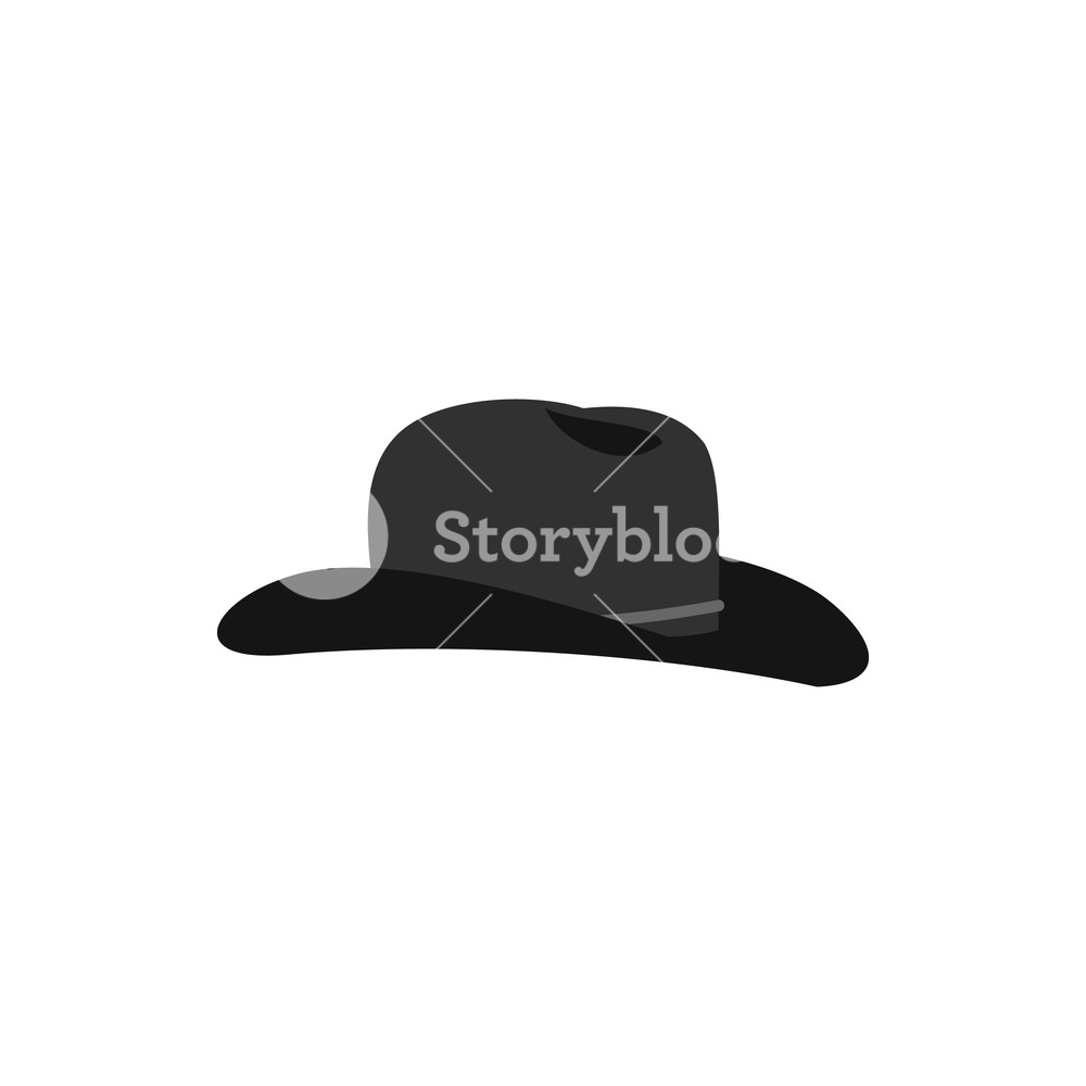 1000x1000 Cowboy Hat Icon In Flat Style On A White Background Royalty Free