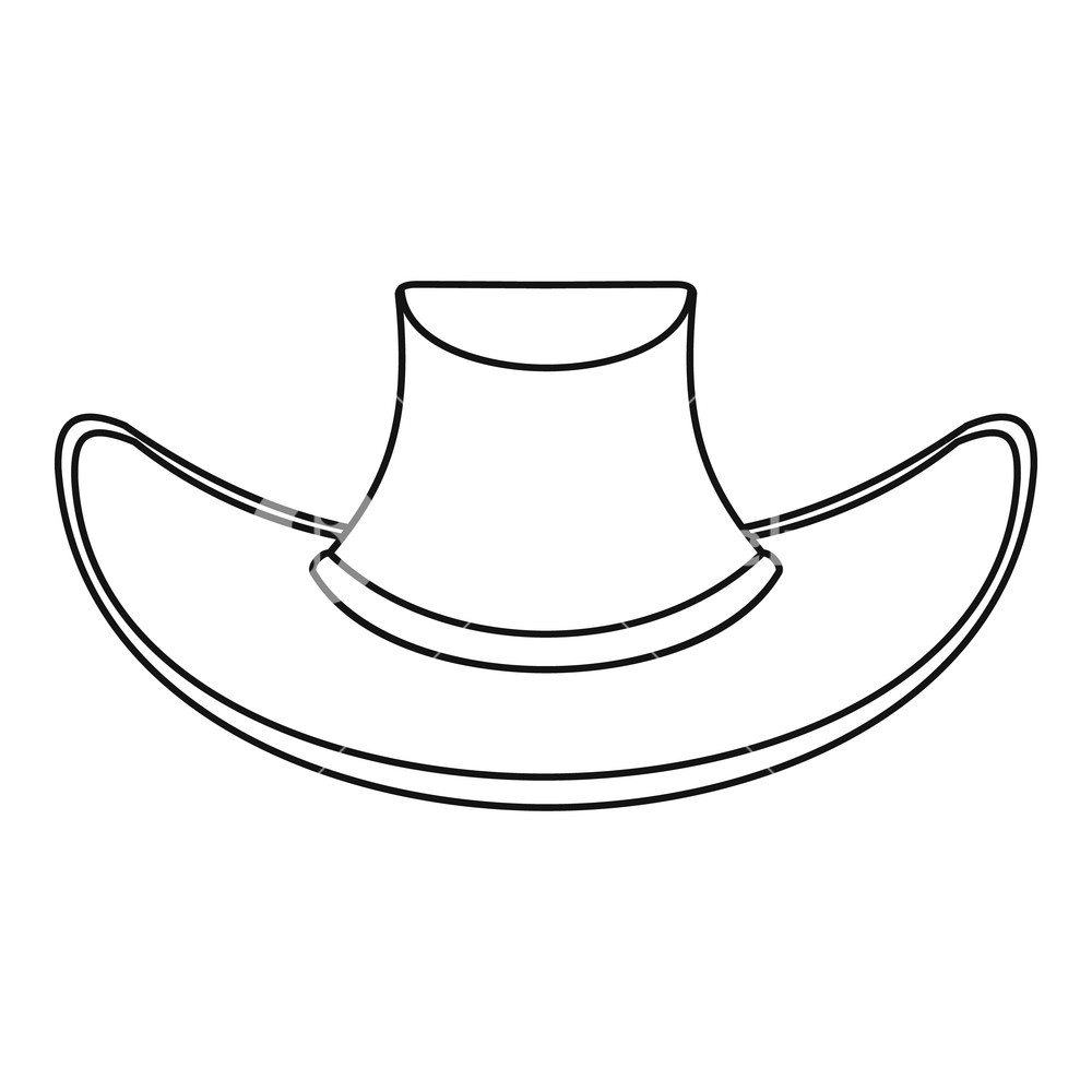 1000x1000 Cowboy Hat Icon Outline Illustration Of Cowboy Hat Icon For Web