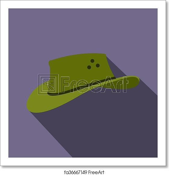 561x581 Free Art Print Of Cowboy Hat Icon, Flat Style Cowboy Hat Icon