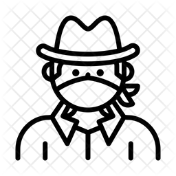 256x256 Cowboy Icon Of Line Style