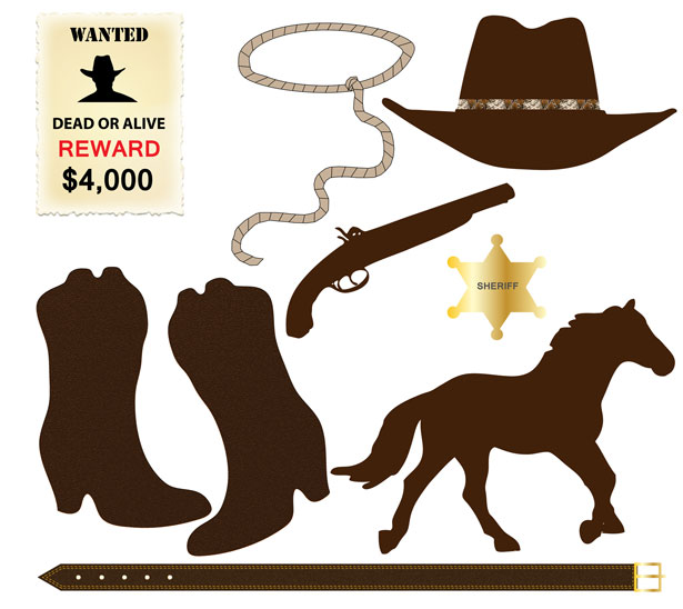 615x548 Cowboy Icons Clip Art Free Stock Photo