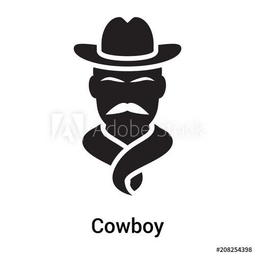 500x500 Cowboy Icon Vector Sign And Symbol Isolated On White Background