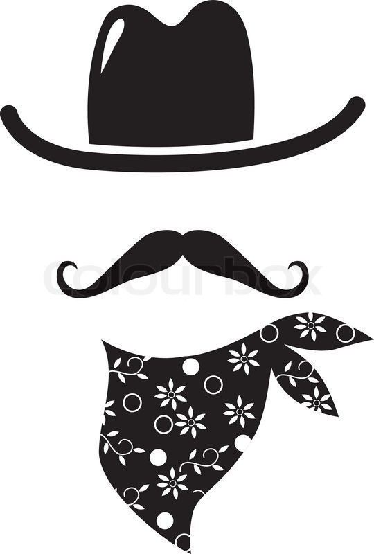 540x800 Cowboy Icon Retro Hat, Mustache And Stock Vector Colourbox