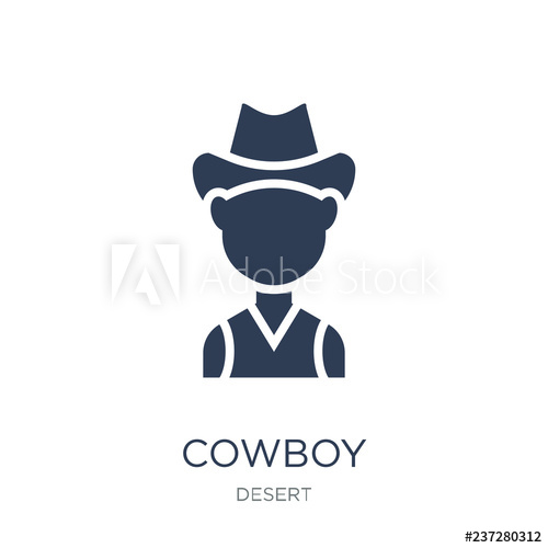 500x500 Cowboy Icon Trendy Flat Vector Cowboy Icon On White Background