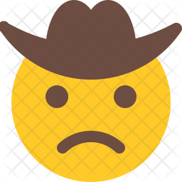 256x256 Sad Cowboy Icon Of Flat Style