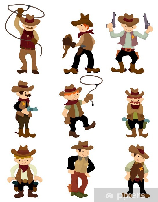 546x700 Cartoon Cowboy Icon Wall Mural