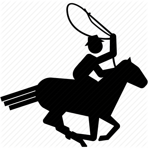 512x512 Cowboy, Horse, Lassoo, Riding, Roundup Icon