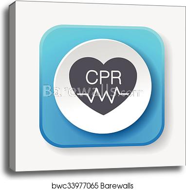 382x390 Cpr Icon, Canvas Print Barewalls Posters Prints