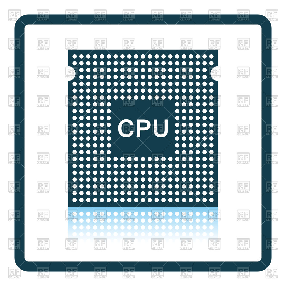 1200x1200 Shadow Reflection Design Of Cpu Icon Vector Image Of Icons