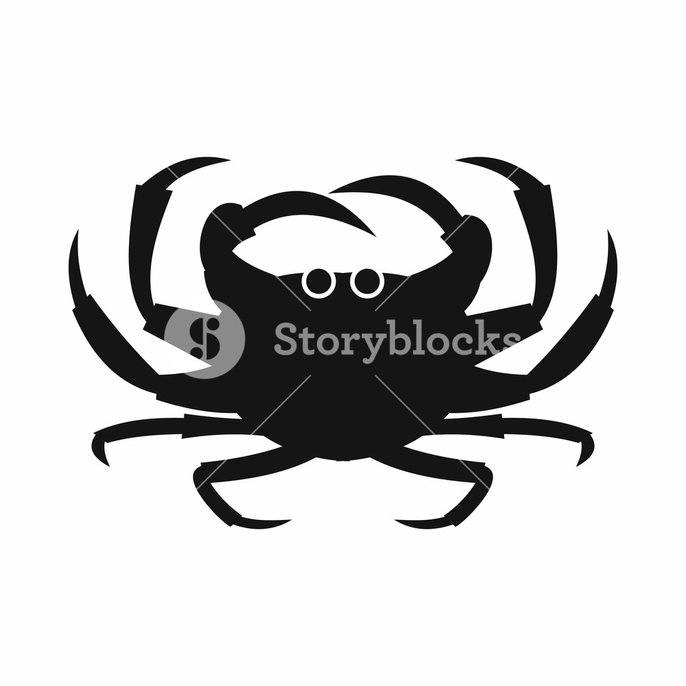 1000x1000 Crab Icon In Simple Style Isolated Vector Illustration Marine