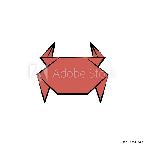 500x500 Crab Colored Origami Style Icon Element Of Animals Icon Made