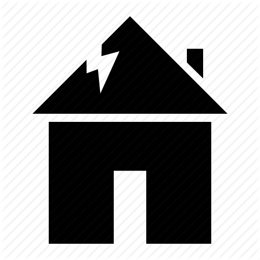 512x512 Crack, Home, House, Low, Quality, Thunder Icon