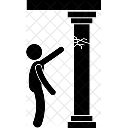 256x256 Crack Beam Icon Of Glyph Style