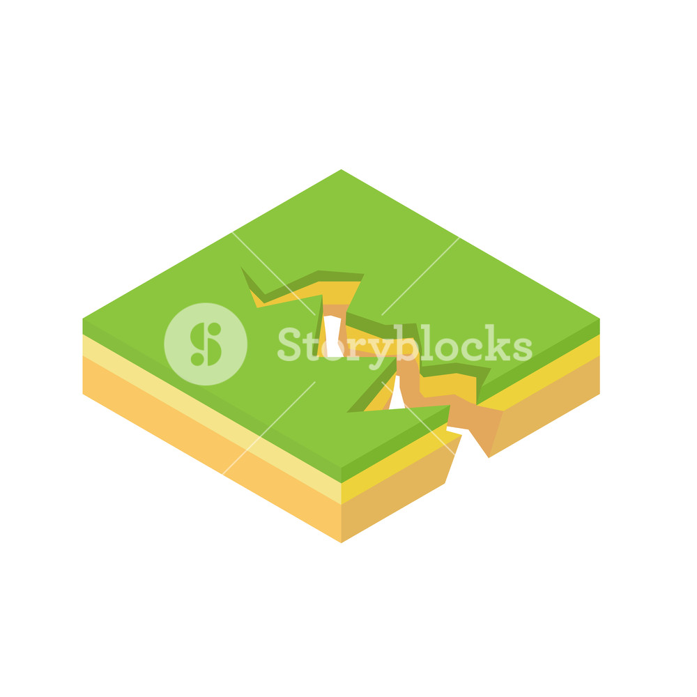 1000x1000 Earth Crack Icon In Cartoon Style On A White Background Vector
