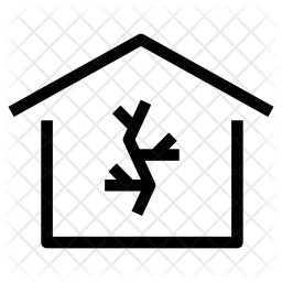 256x256 House Crack Icon Of Line Style