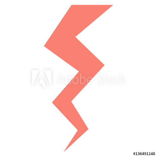 500x500 Thunder Crack Vector Icon Symbol Flat Pictogram Designed