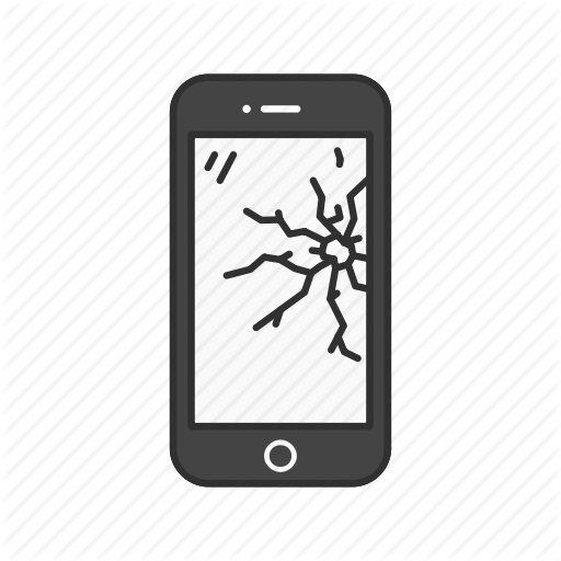 512x512 Crack, Cracked Screen, Phone, Shattered Icon