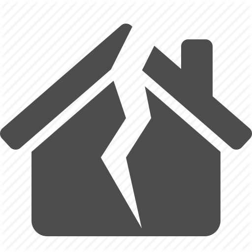 512x512 Crack, Disaster, Earthquake, Home, House, Insurance, Real Estate Icon