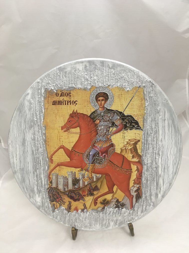 756x1008 Religious Wood Icon With Crackle Paint Swarovski Crystals