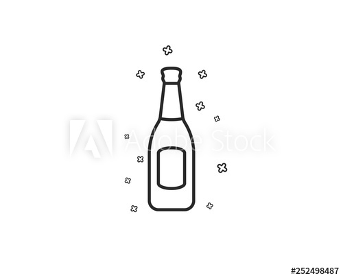 500x405 Beer Bottle Line Icon Pub Craft Beer Sign Brewery Beverage