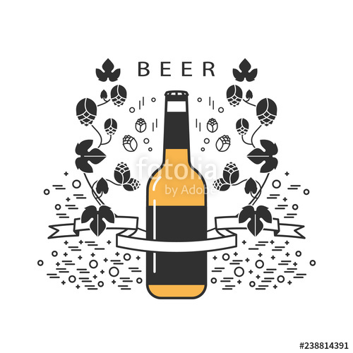 500x500 Brewery Logo, Craft Beer Label, Alcohol Shop, Pub Icon Vector