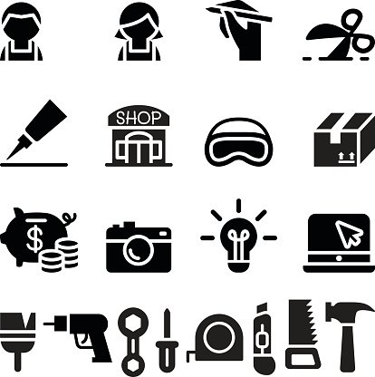 414x416 Diy Workshop Craftsman Craft Icon Set Premium Clipart