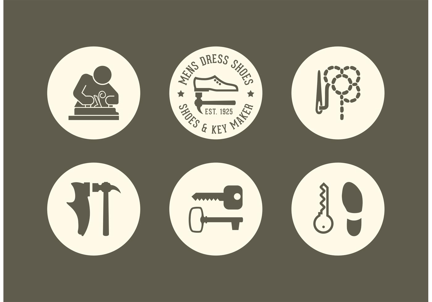 1400x980 Free Shoe And Key Maker Vector Icons