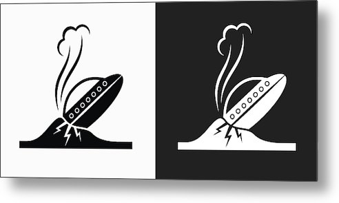492x295 Spaceship Crash Icon On Black And White Vector Backgrounds Metal