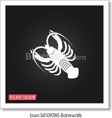 362x382 Crawfish Flat Icon, Art Print Barewalls Posters Prints