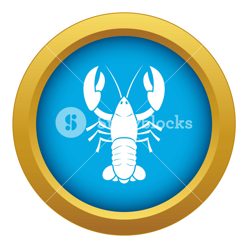 1000x1000 Crawfish Icon Blue Vector Isolated On White Background For Any