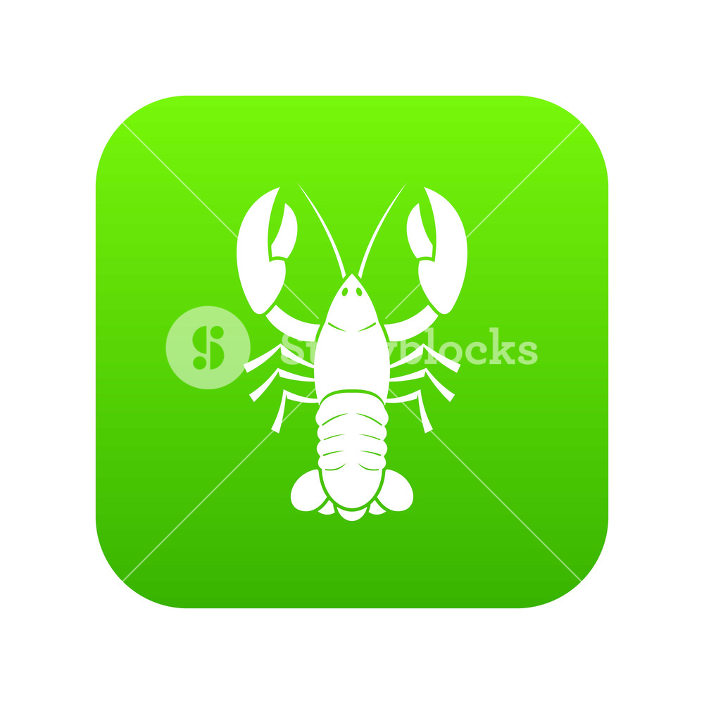 1000x1000 Crawfish Icon Digital Green For Any Design Isolated On White