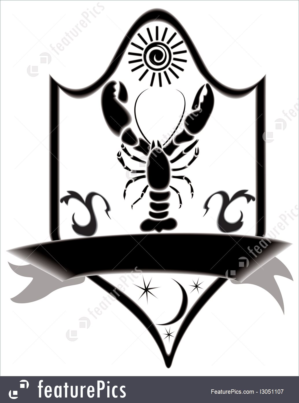 1034x1391 Illustration Of Icon Title Zodiac Crawfish