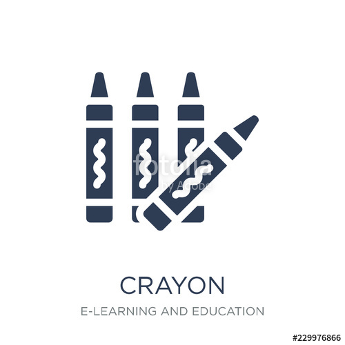 500x500 Crayon Icon Trendy Flat Vector Crayon Icon On White Background