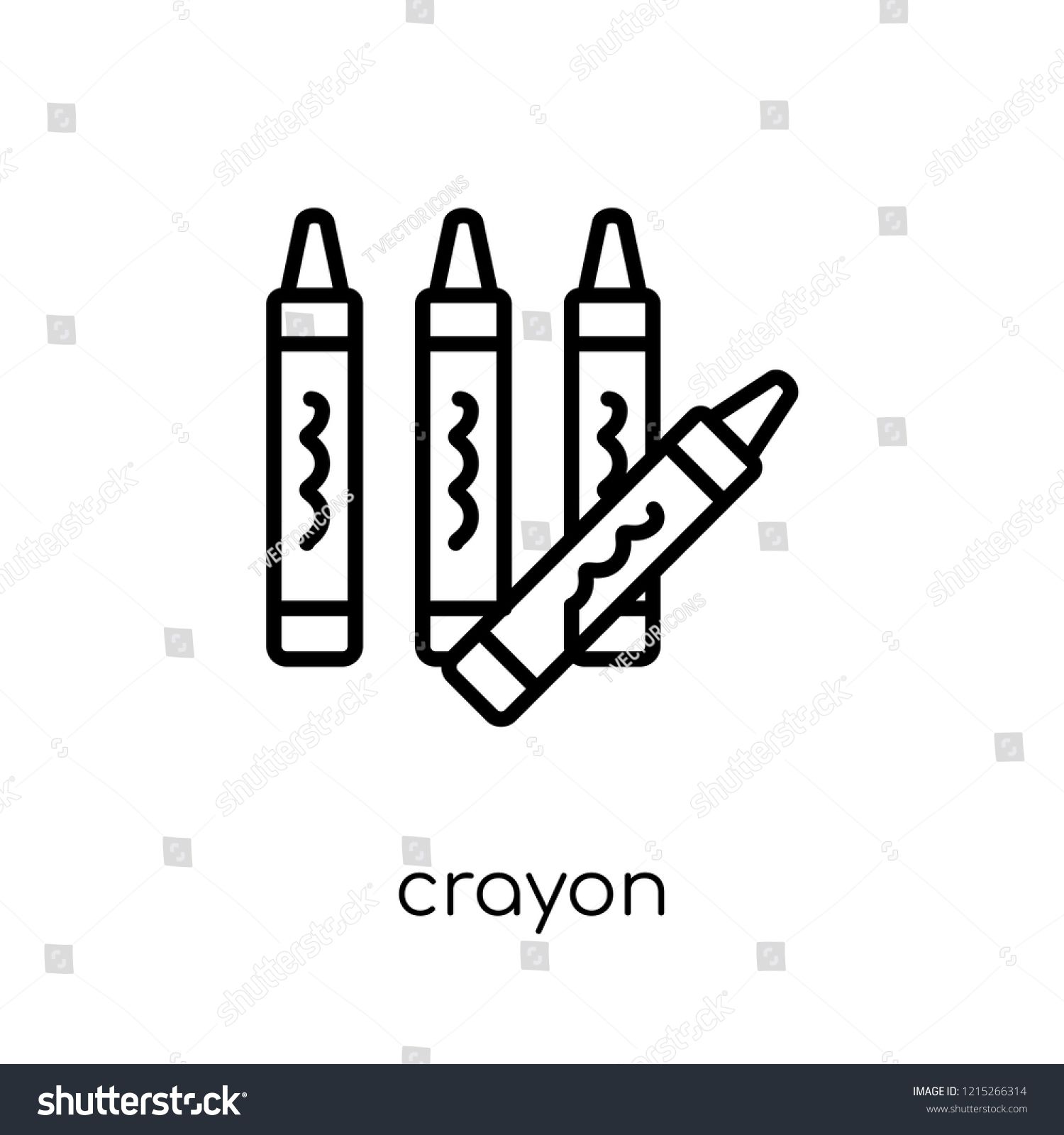 1500x1600 Crayon Icon Trendy Modern Flat Linear Vector Crayon Icon On White