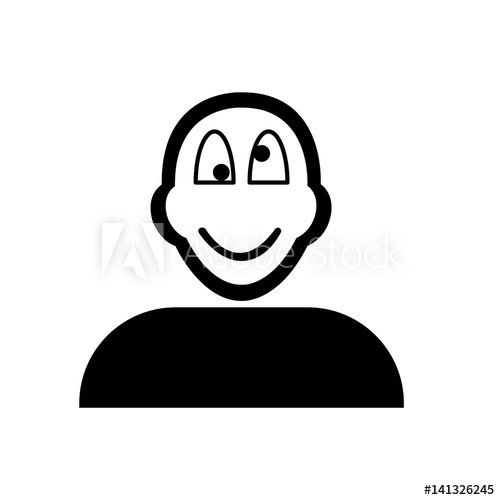 500x500 Flat Black Crazy Face Emoticon Icon