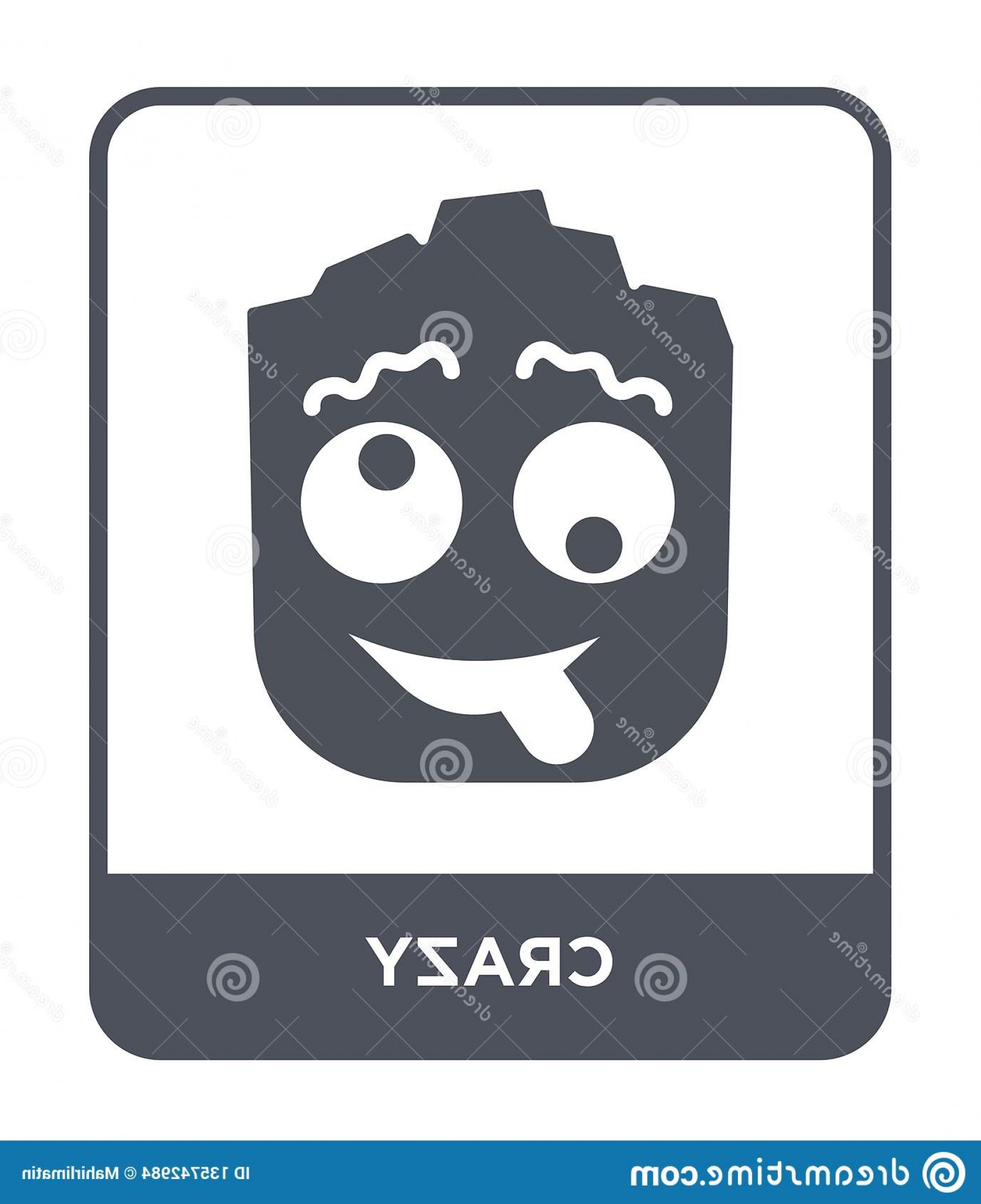 1651x2026 Crazy Icon Trendy Design Style Isolated White Background Vector