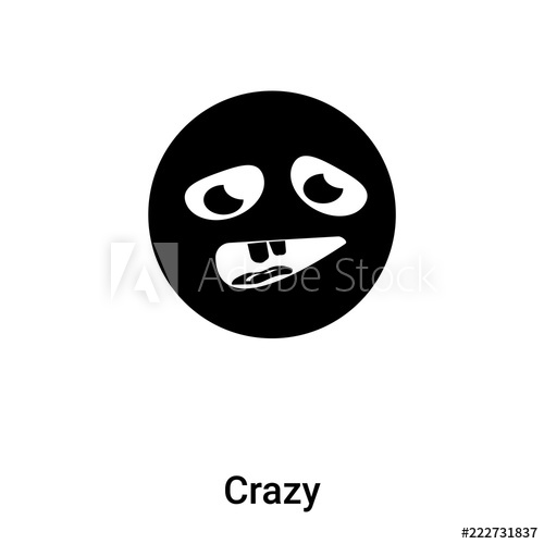 500x500 Crazy Icon Vector Isolated On White Background, Logo Concept