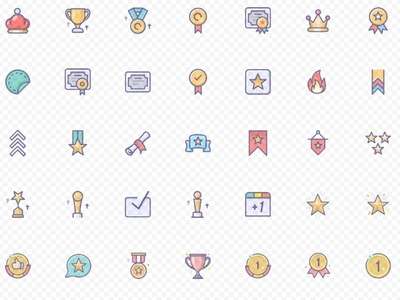 400x300 Vector Medal Icons