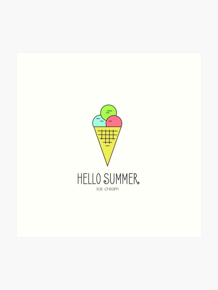 750x1000 Cute Ice Cream Icon Hello Summer Series Colorful Vector