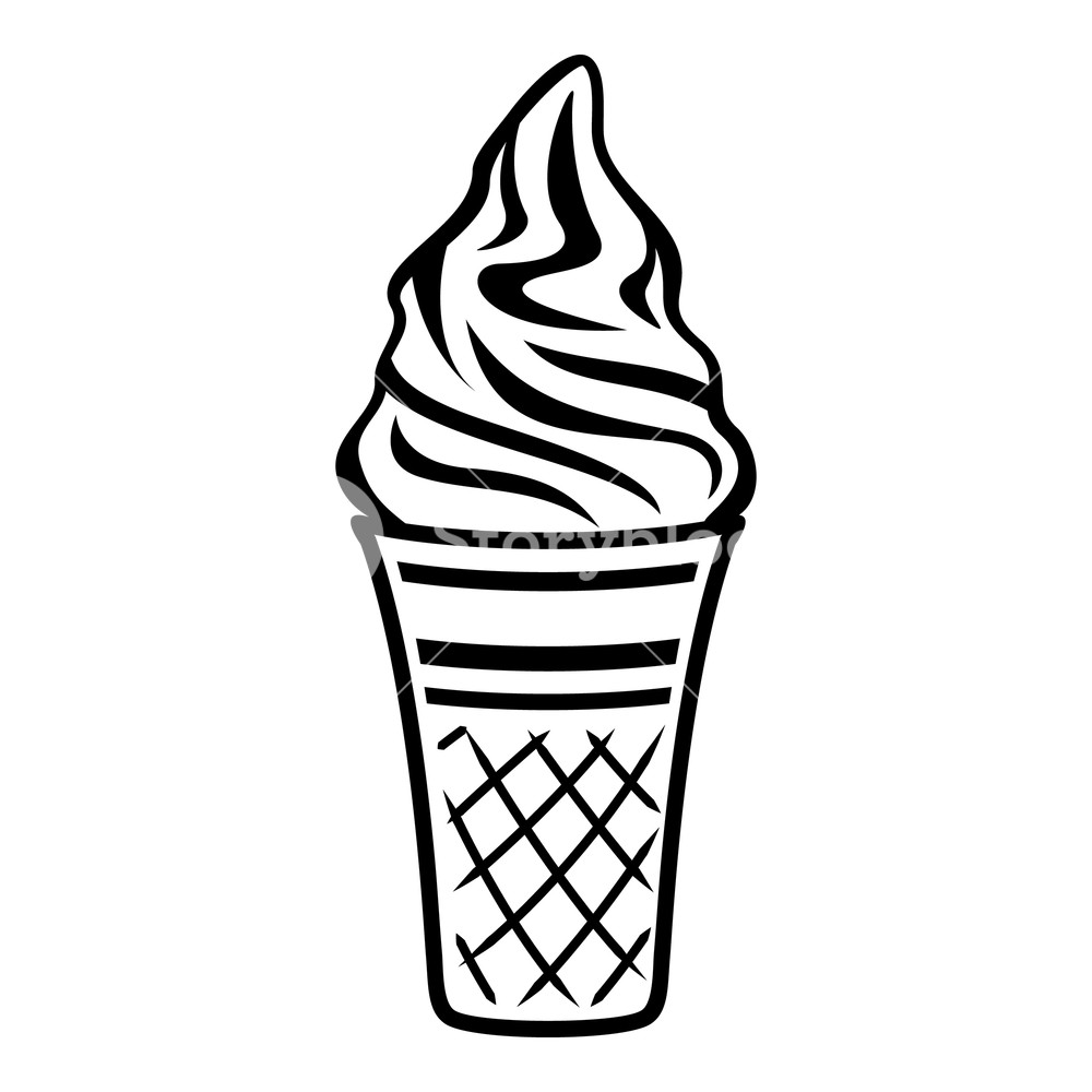 1000x1000 Vanilla Ice Cream Icon Outline Illustration Of Vanilla Ice Cream