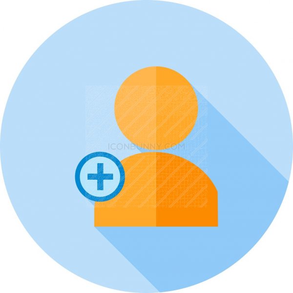 600x600 Create User Flat Shadowed Icon
