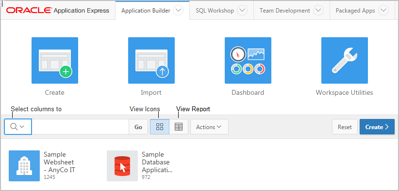 822x395 Using The Application Builder Home Page
