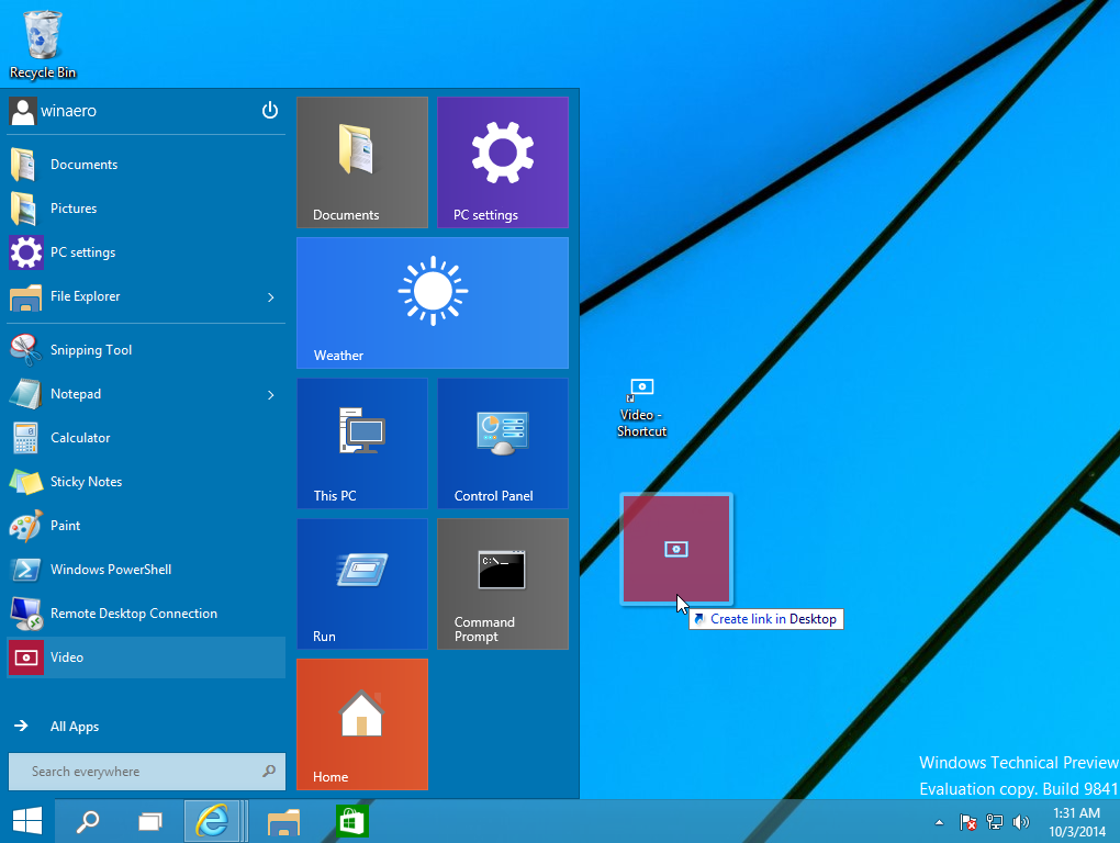 Create Desktop Shortcuts For Modern Apps In Windows With Drag 1020x768 Create Desktop Shortcuts For Modern Apps In Windows With Drag